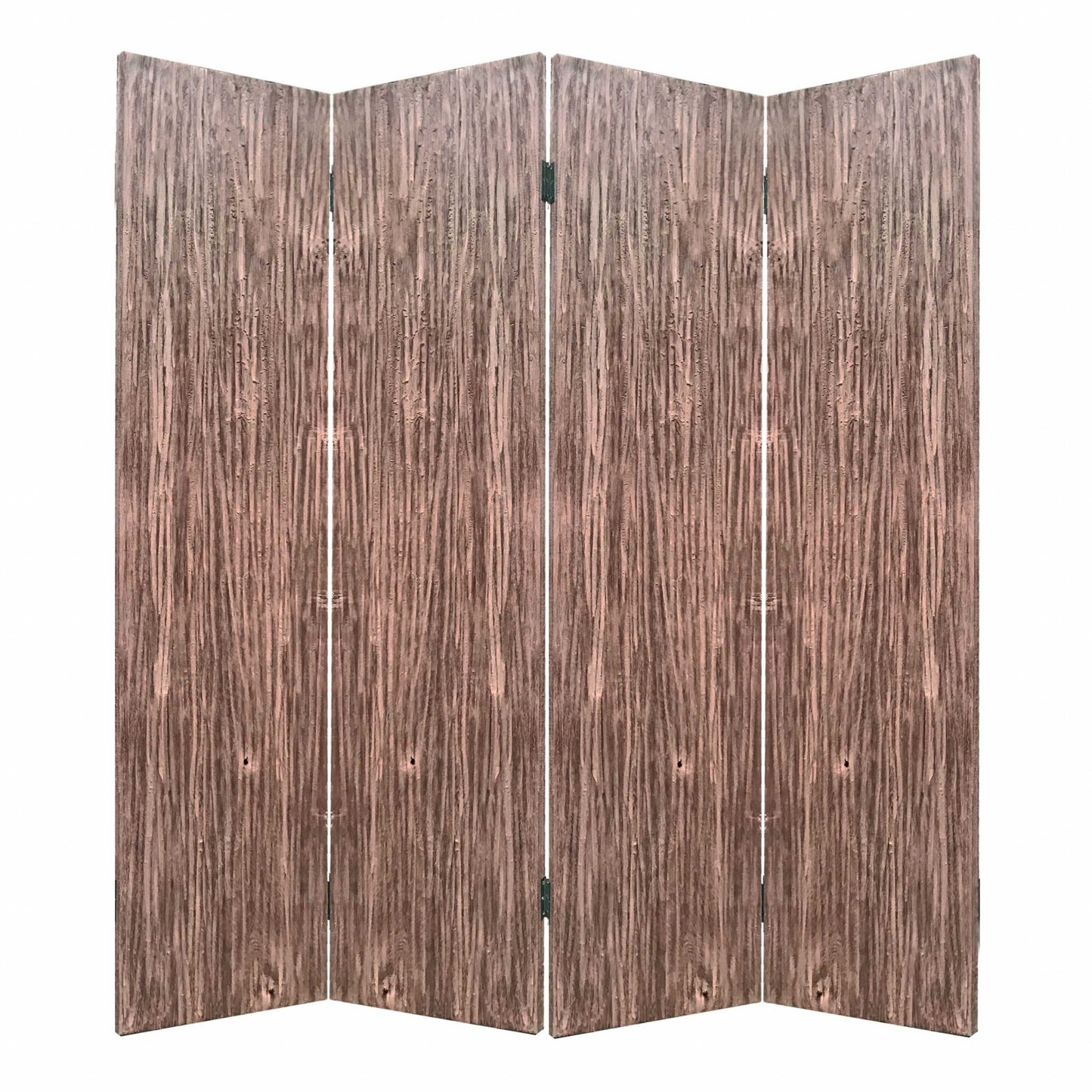 84" Brown Folding Four Panel Screen Room Divider