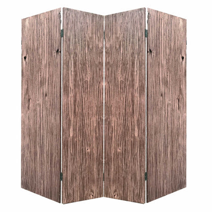 84" Brown Folding Four Panel Screen Room Divider