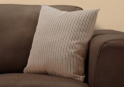 18" X 18" Blue and Gray Polyester Striped Zippered Pillow