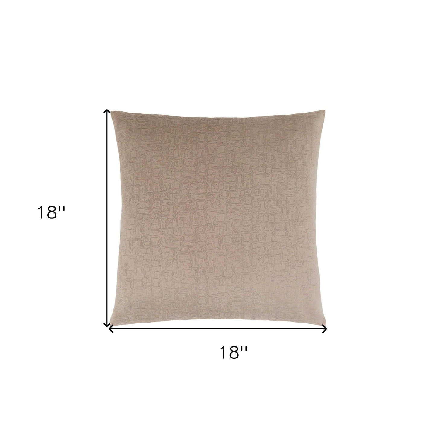 18" X 18" Taupe Velvet Polyester Mosaic Zippered Pillow