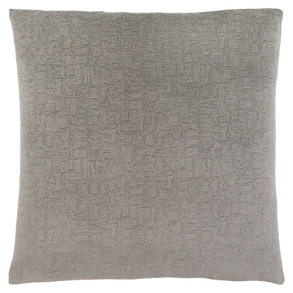 18" X 18" Taupe Velvet Polyester Mosaic Zippered Pillow