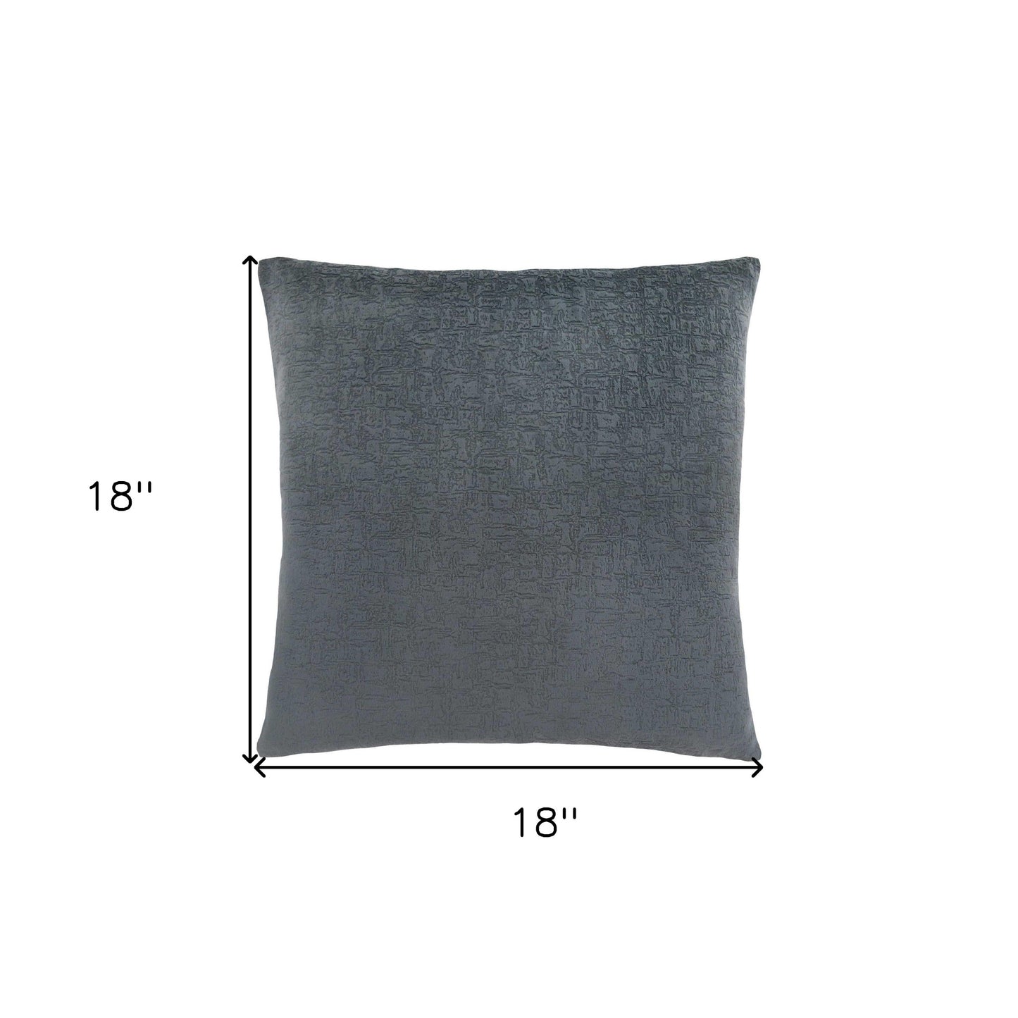 18" X 18" Dark Gray Velvet Polyester Mosaic Zippered Pillow