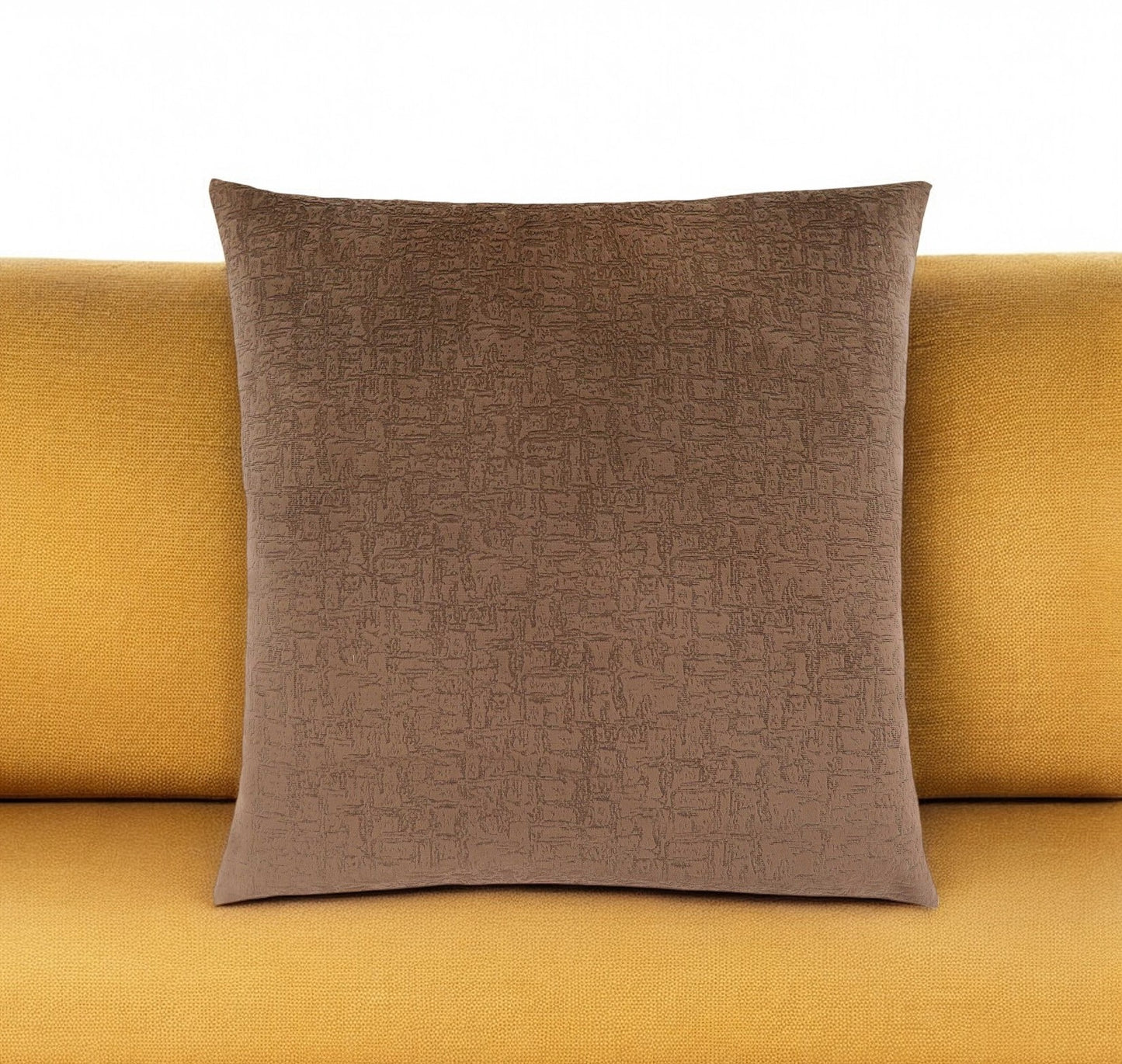 18" X 18" Taupe Velvet Polyester Mosaic Zippered Pillow