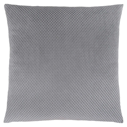 18" X 18" Silver Velvet Polyester Diamond Zippered Pillow