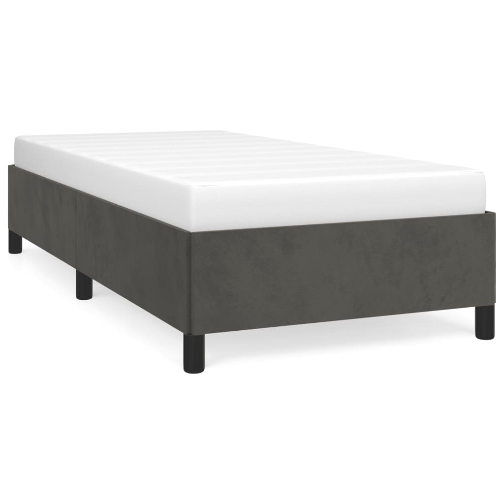 Bed Frame without Mattress Dark Gray 39.4"x74.8" Twin Velvet