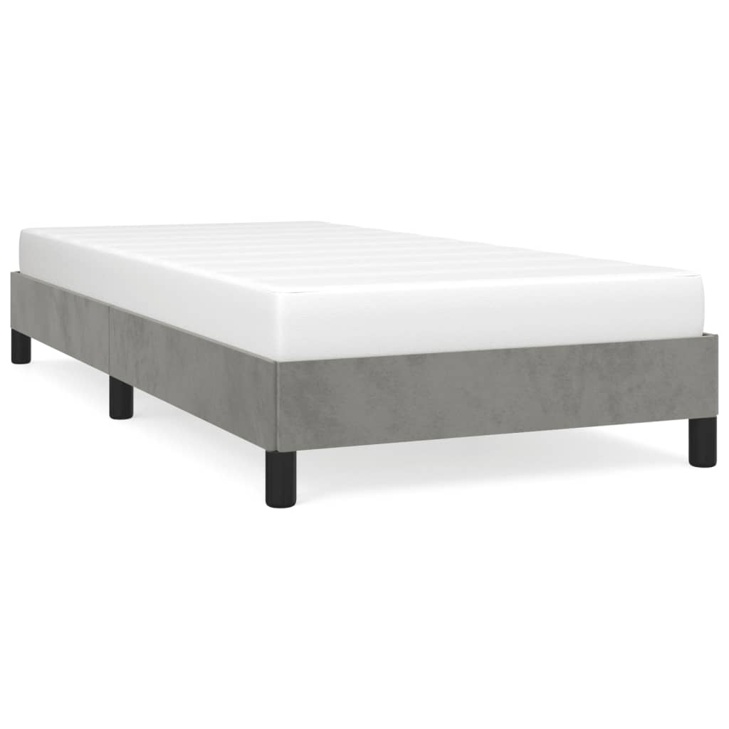 Bed Frame without Mattress Light Gray 39.4"x79.9" Twin XL Velvet