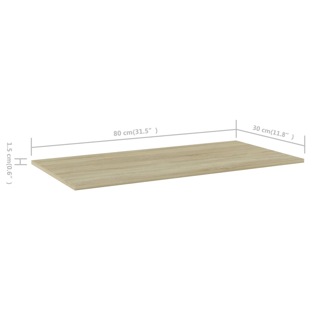 Bookshelf Boards 4 pcs Sonoma Oak 31.5"x11.8"x0.6" Engineered Wood