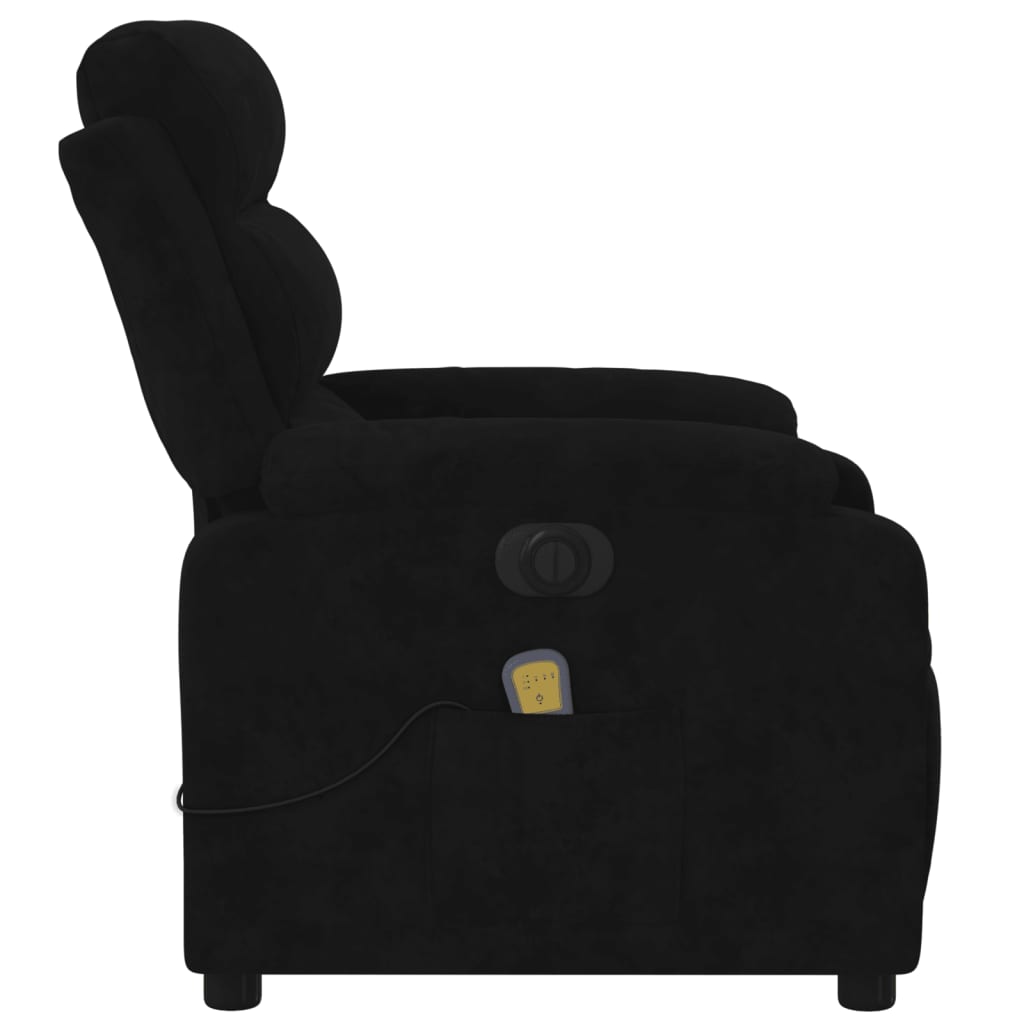 Electric Massage Recliner Chair Black Velvet