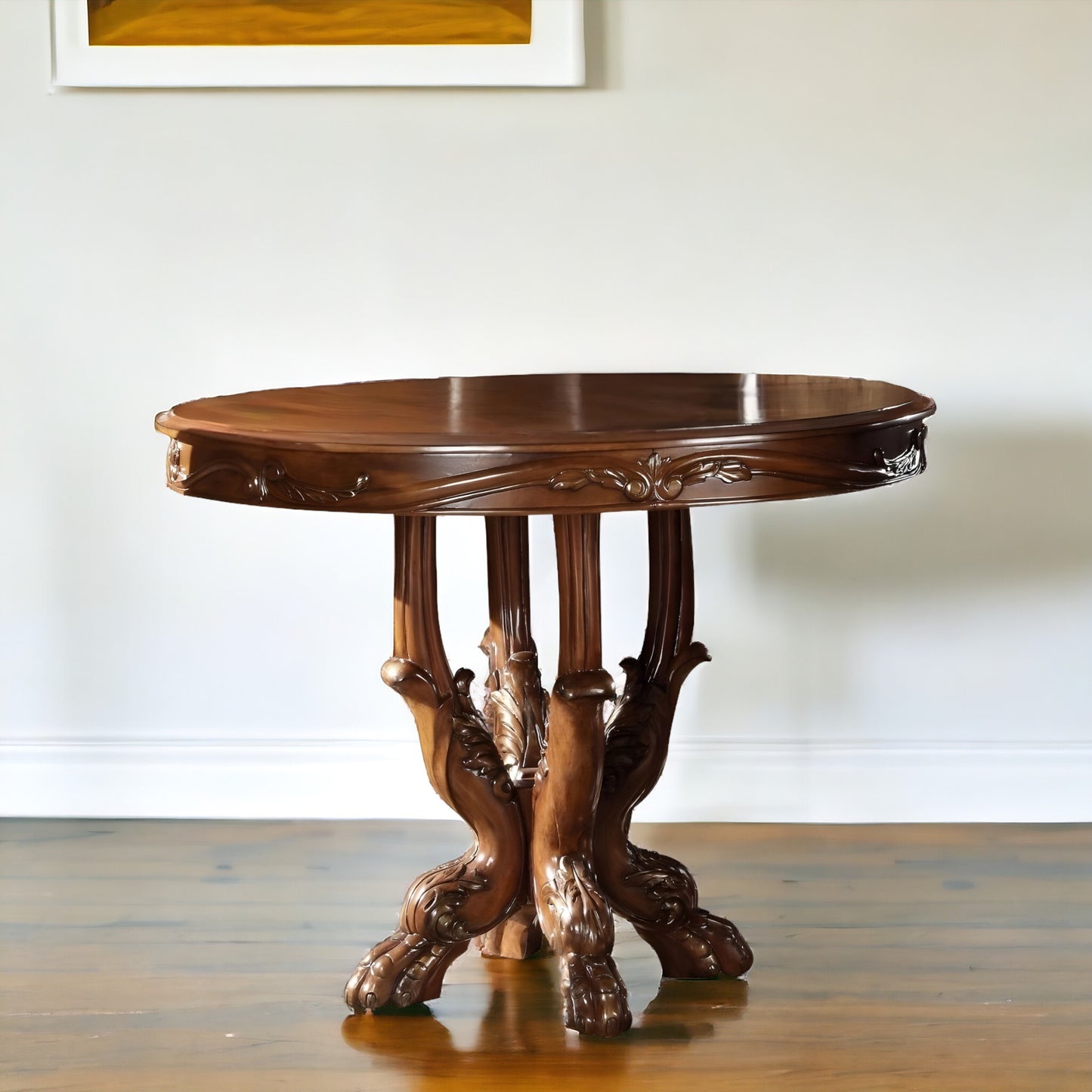 48" Brown Solid Wood Dining Table