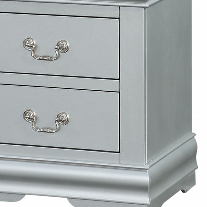 24" Platinum Two Drawers Nightstand