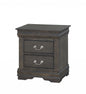 24" Gray Two Drawers Nightstand