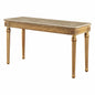 57" Brown and Gold Genuine Marble Console Table