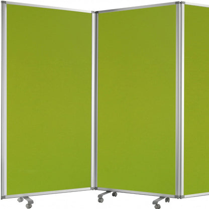 71" Green Iron Folding Three Panel Screen Room Divider