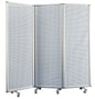 71" White Iron Folding Six Panel Screen Room Divider