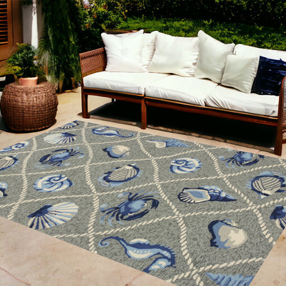 2' X 3' Gray Abstract Handmade Indoor Outdoor Area Rug