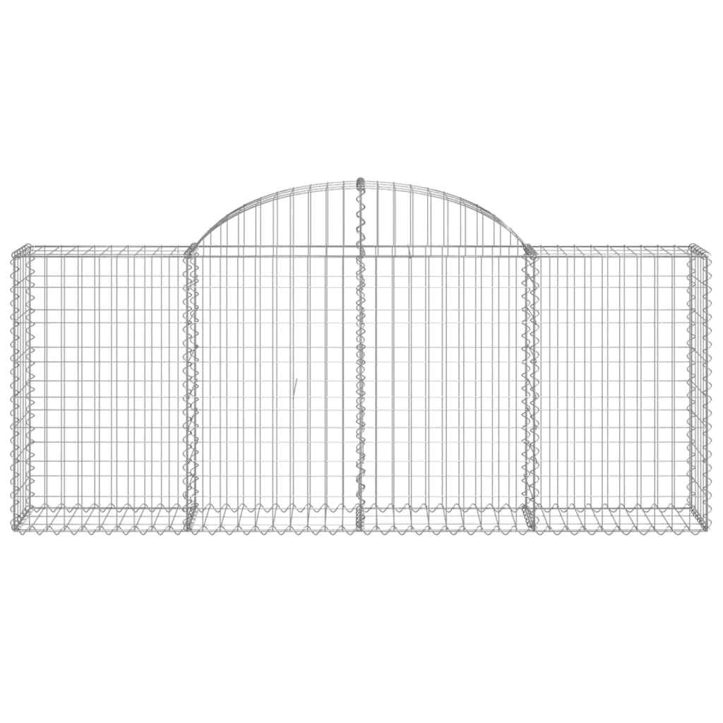 Arched Gabion Baskets 3 pcs 78.7"x11.8"x31.5"/39.4" Galvanized Iron