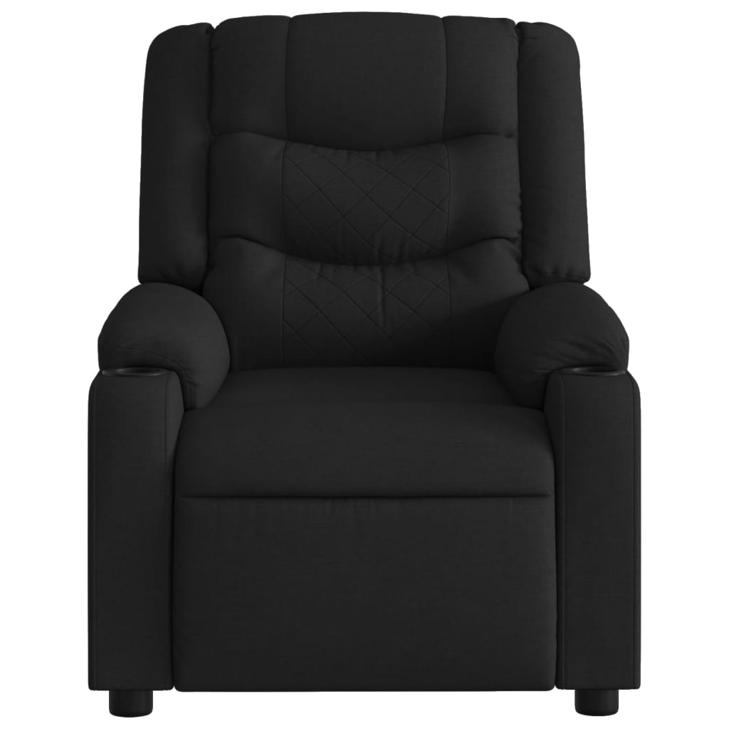 Massage Recliner Chair Black Fabric