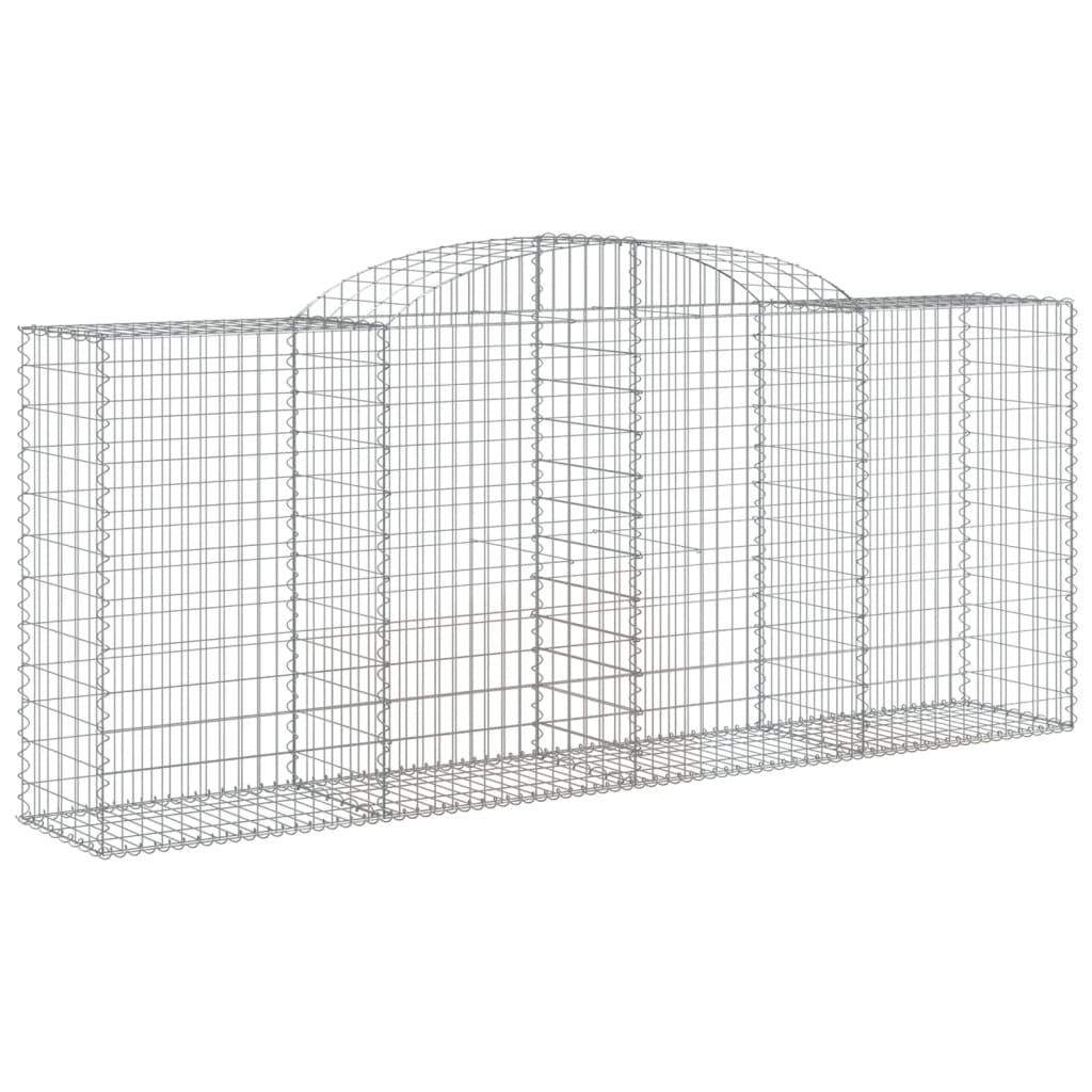 Arched Gabion Baskets 17 pcs 118.1"x19.7"x47.2"/55.1" Galvanized Iron