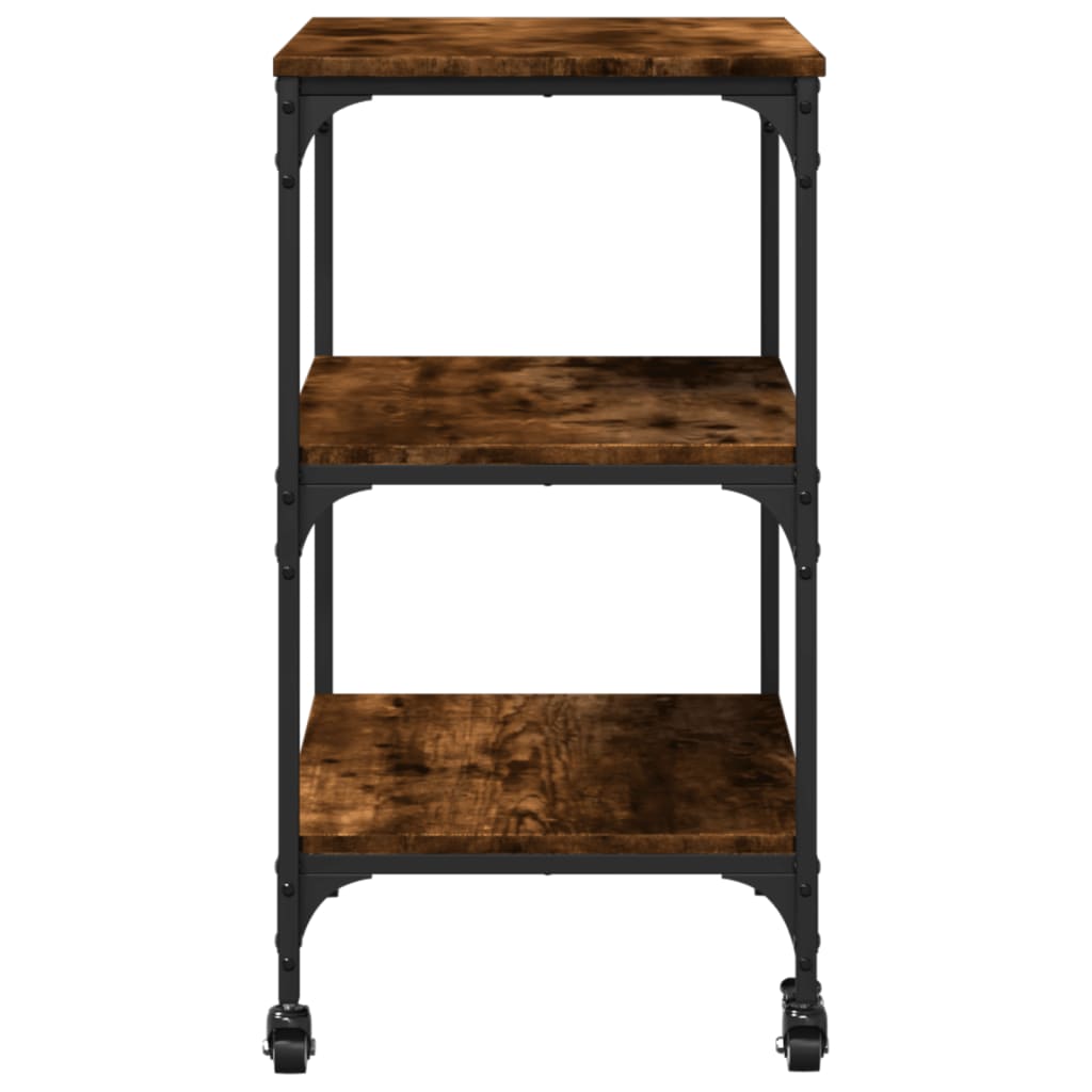 Kitchen Trolley Smoked Oak 23.6"x16.1"x29.9" Engineered Wood