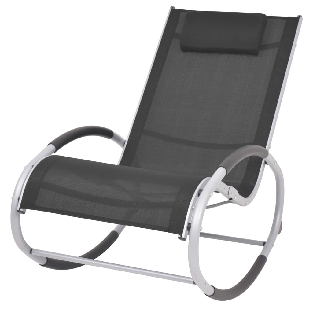 Outdoor Rocking Chair Taupe Textilene