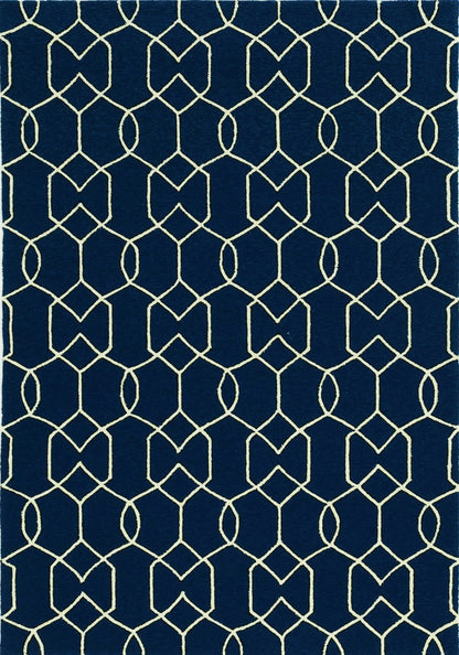 7' X 10' Blue Moroccan Indoor Outdoor Area Rug