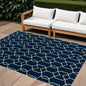 7' X 10' Blue Moroccan Indoor Outdoor Area Rug