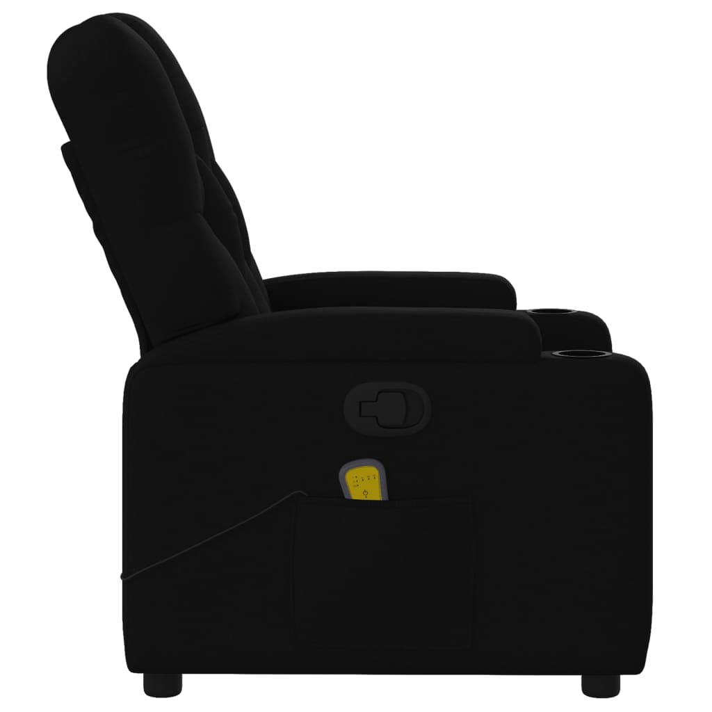 Massage Recliner Chair Black Fabric