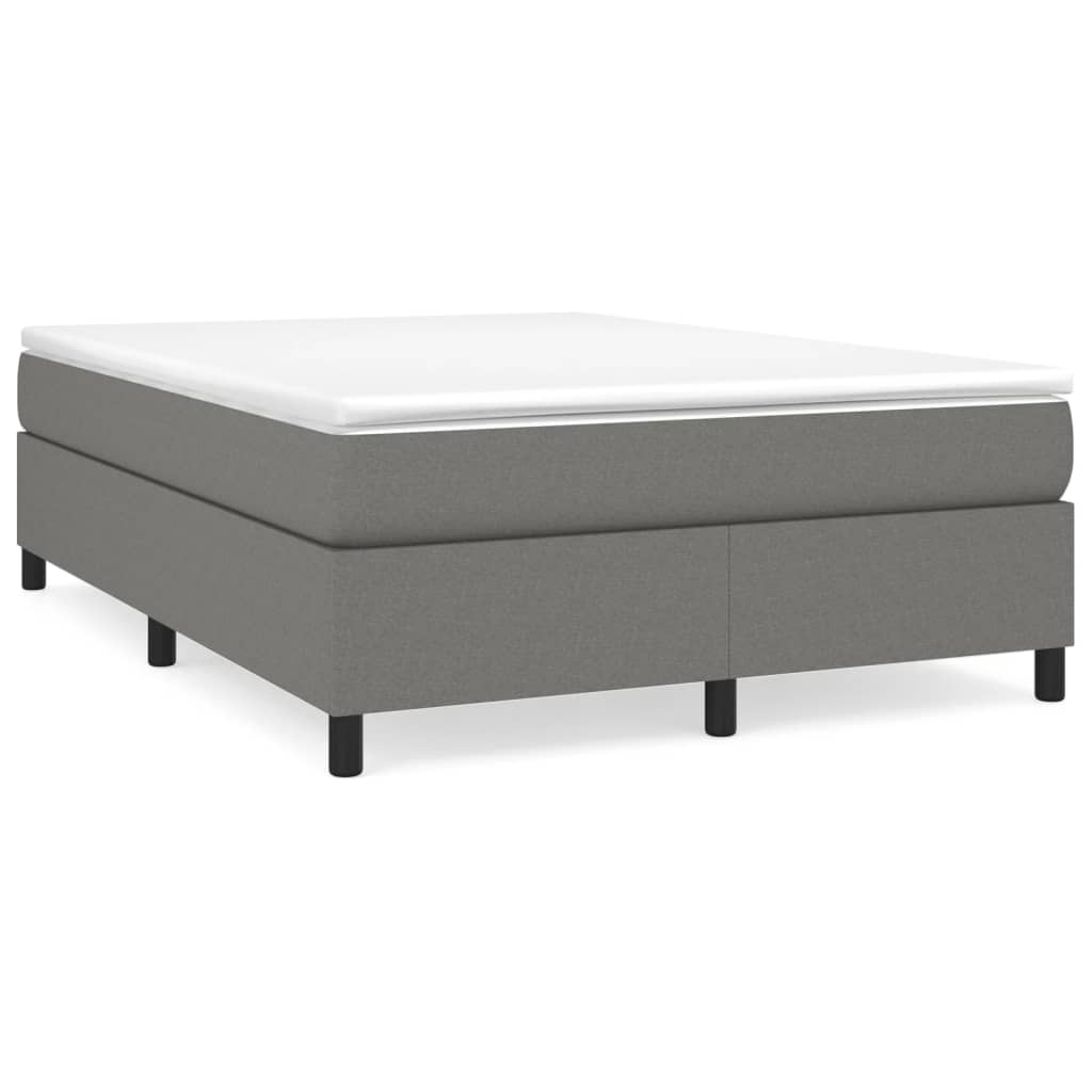 Box Spring Bed with Mattress Dark Gray 53.9"x74.8" Full Fabric