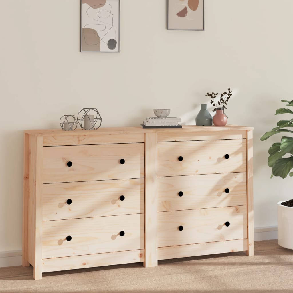 Sideboard Black 55.1"x13.8"x31.5" Solid Wood Pine