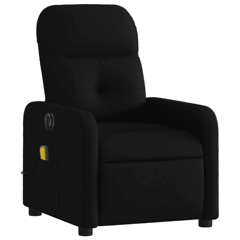 Electric Massage Recliner Chair Black Fabric