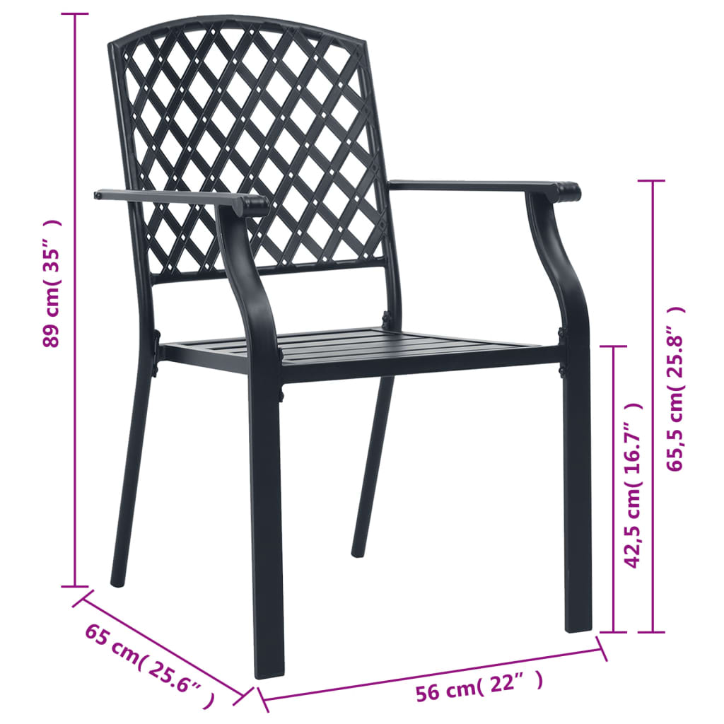 Patio Chairs 4 pcs Mesh Design Steel Black