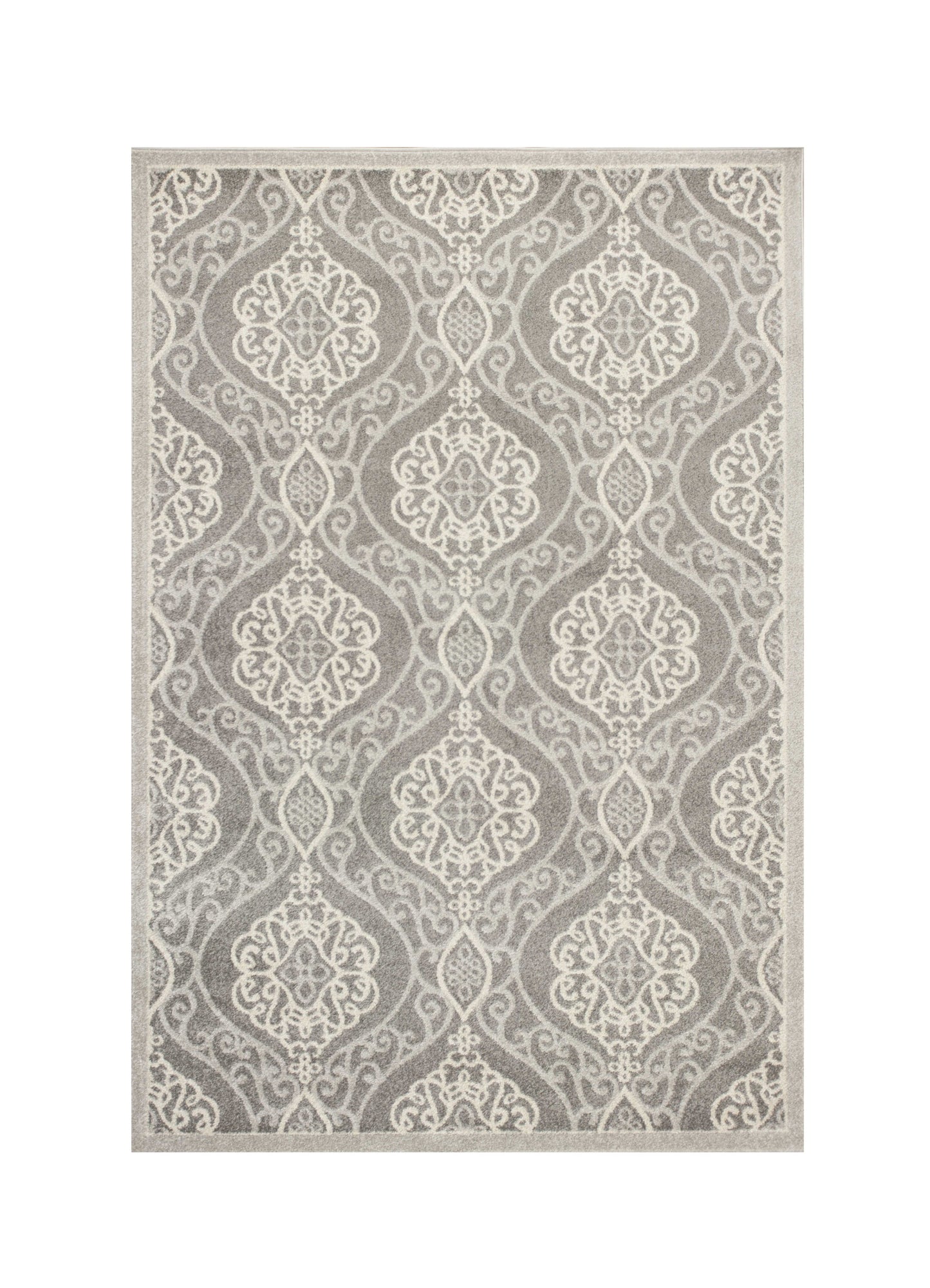 5' X 8' Silver Moroccan Indoor Outdoor Area Rug