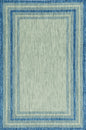 8' X 11' Blue and Gray Striped Indoor Outdoor Area Rug