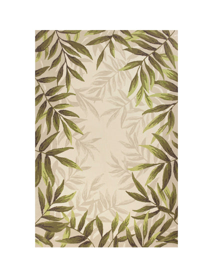 5' X 8' Beige Abstract Handmade Indoor Outdoor Area Rug