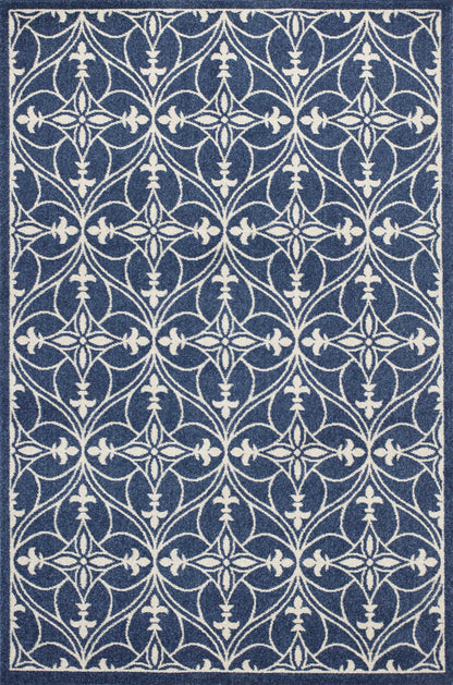 8' X 11' Denim Blue Moroccan Indoor Outdoor Area Rug