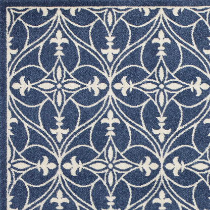 8' X 11' Denim Blue Moroccan Indoor Outdoor Area Rug