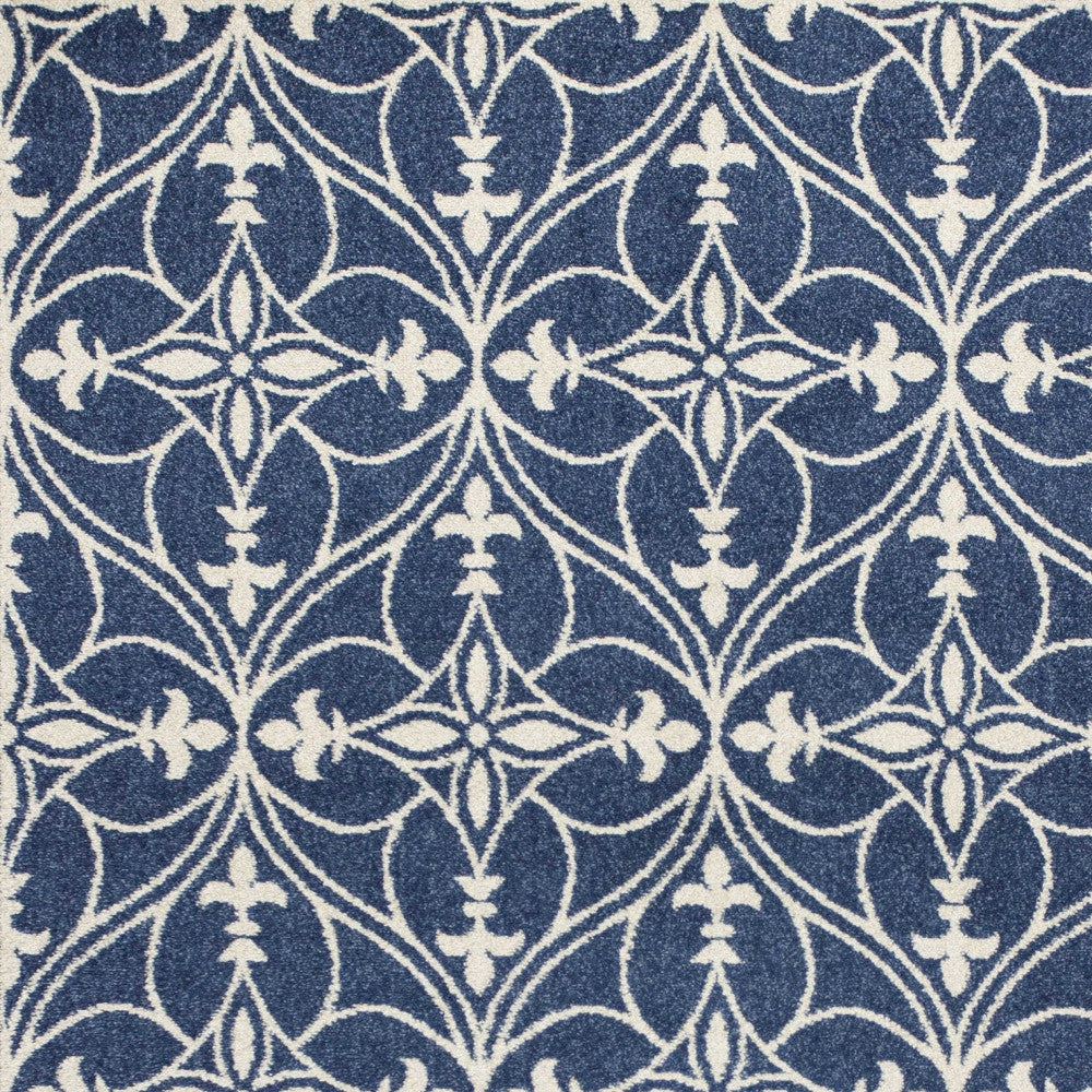 8' X 11' Denim Blue Moroccan Indoor Outdoor Area Rug