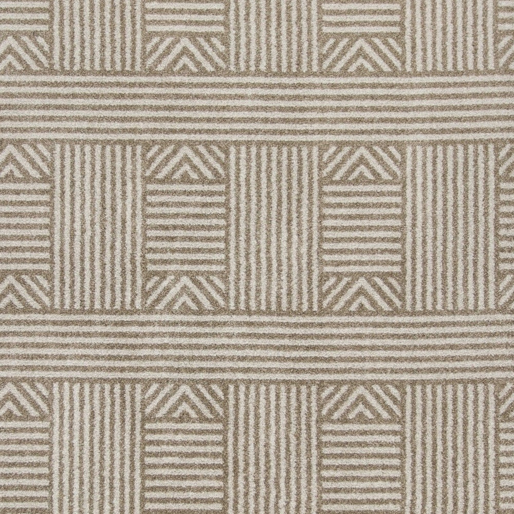 2' X 3' Beige and Ivory Geometric Indoor Outdoor Area Rug