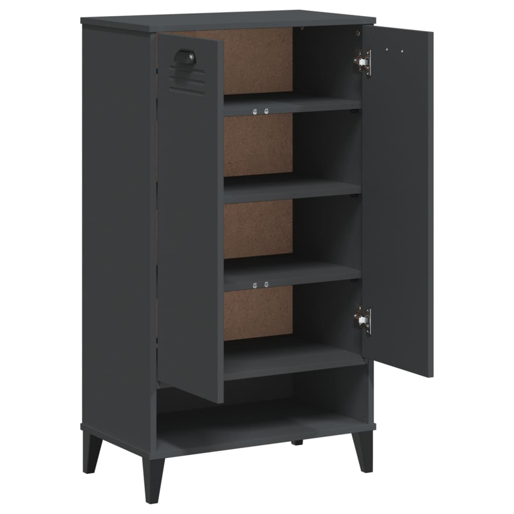 Shoe Cabinet VIKEN Anthracite Gray Engineered Wood