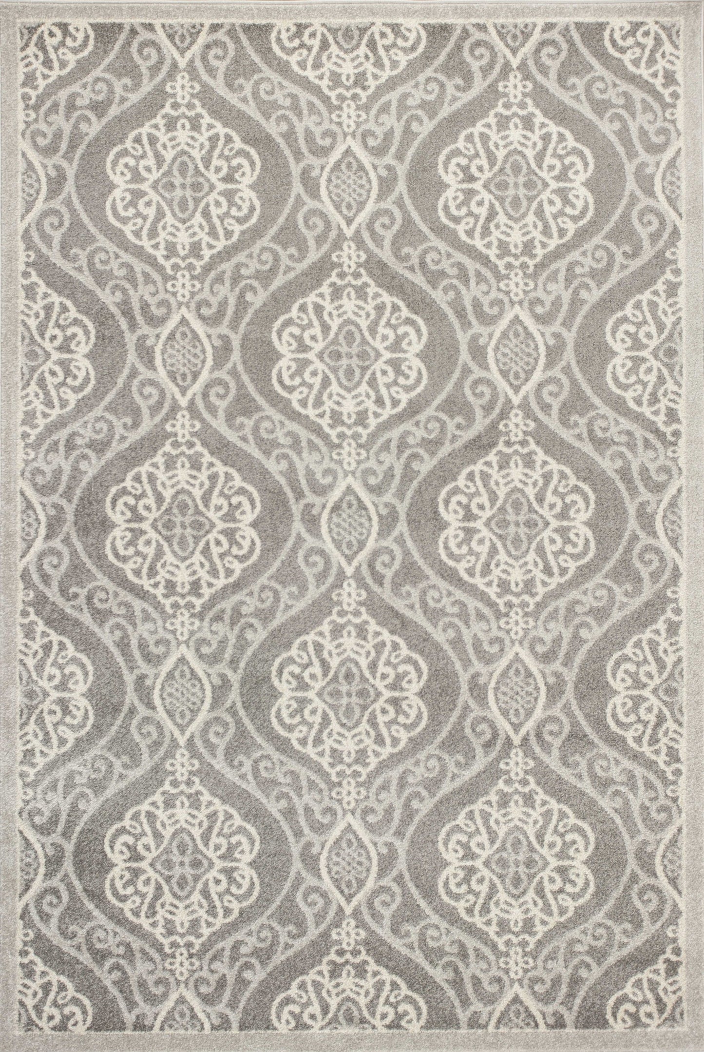 5' X 8' Silver Moroccan Indoor Outdoor Area Rug