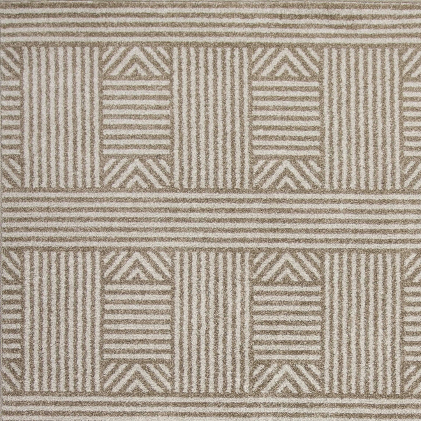 2' X 3' Beige and Ivory Geometric Indoor Outdoor Area Rug