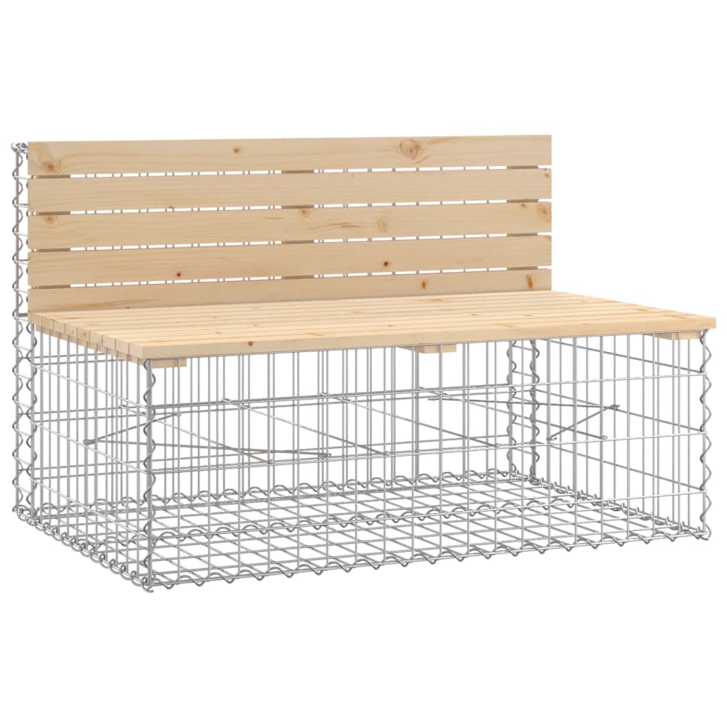 Patio Bench Gabion Design 113"x28"x25.8" Solid Wood Pine