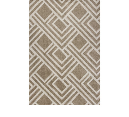 2' X 4' Beige Geometric Indoor Outdoor Area Rug