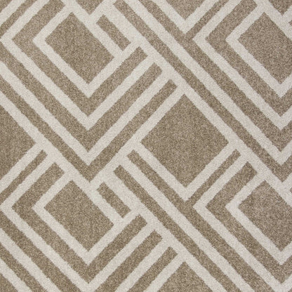 2' X 4' Beige Geometric Indoor Outdoor Area Rug