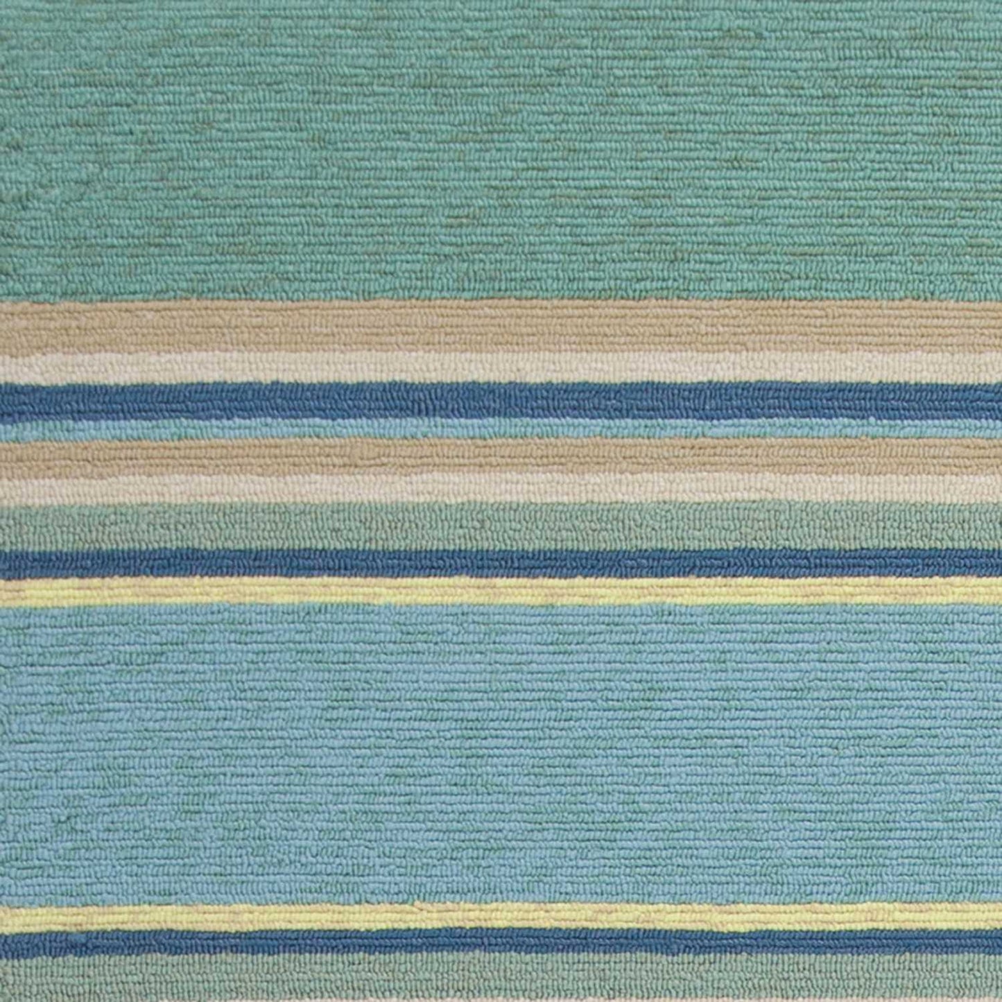 5' X 8' Blue Striped Handmade Indoor Outdoor Area Rug