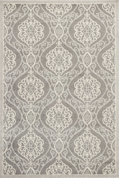 5' X 8' Silver Moroccan Indoor Outdoor Area Rug