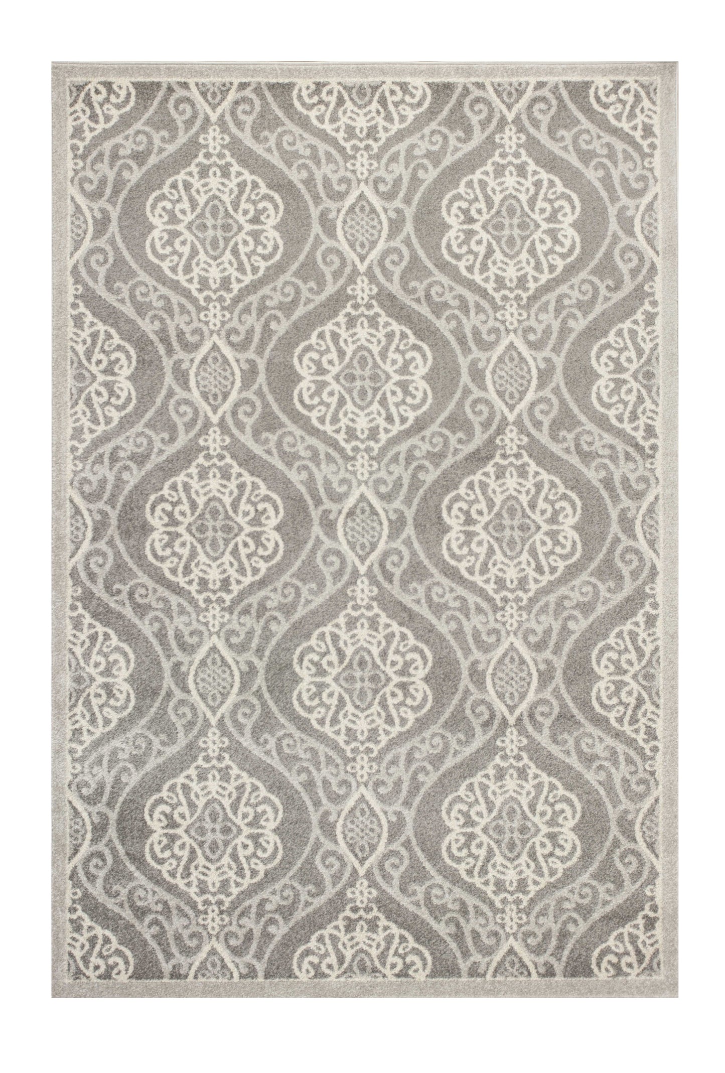 5' X 8' Silver Moroccan Indoor Outdoor Area Rug