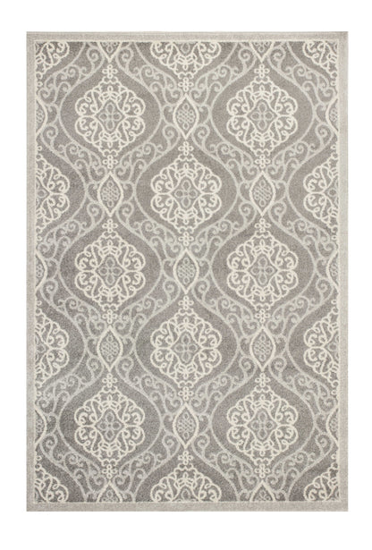 5' X 8' Silver Moroccan Indoor Outdoor Area Rug