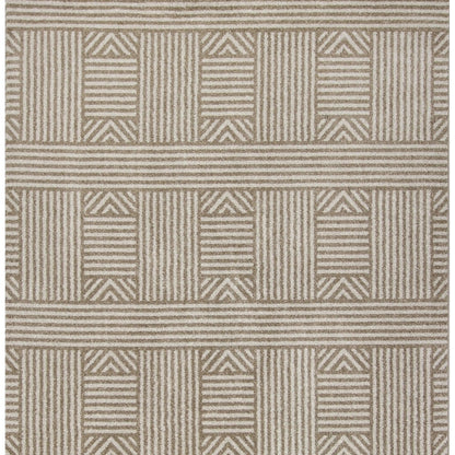 2' X 3' Beige and Ivory Geometric Indoor Outdoor Area Rug