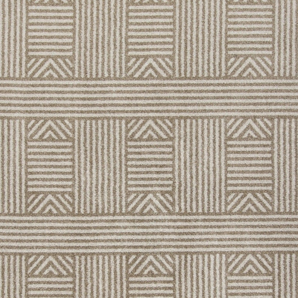 2' X 3' Beige and Ivory Geometric Indoor Outdoor Area Rug